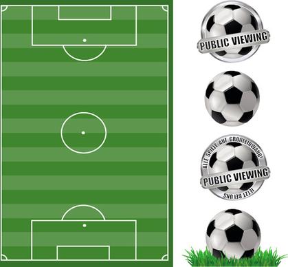 football field with football labels vector