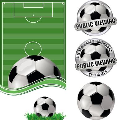 football field with football labels vector