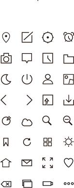 simple cute outline web icons