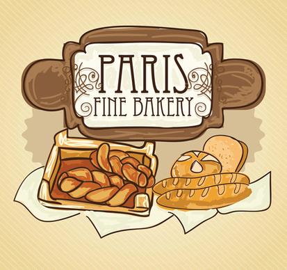 retro bakery background vectors set