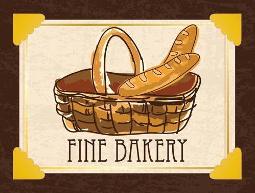 retro bakery background vectors set