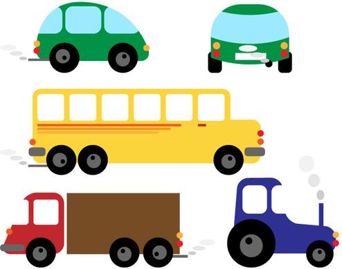 different cartoon car design vector