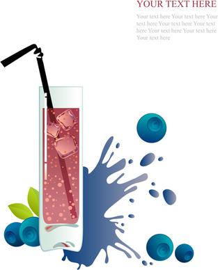 creative drinks and glass cup background vector