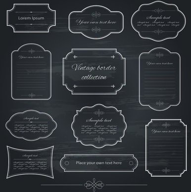 vintage frame dark style vector