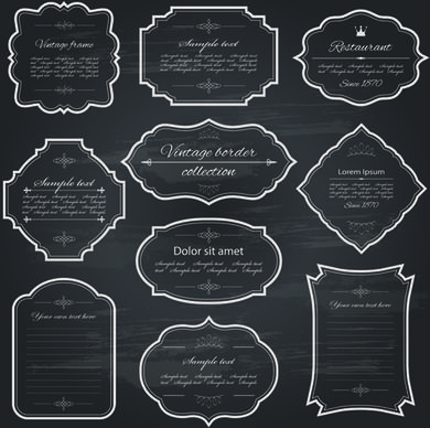 vintage frame dark style vector