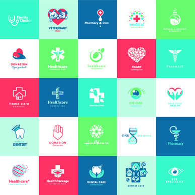 creative medical and healthcare logos vector set