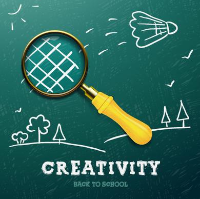 creativity school design vector background