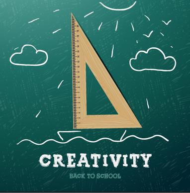 creativity school design vector background