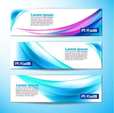 colored wavy banner vector graphics