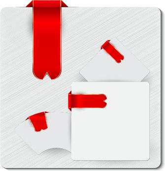 creative red ribbons bookmarks vector set