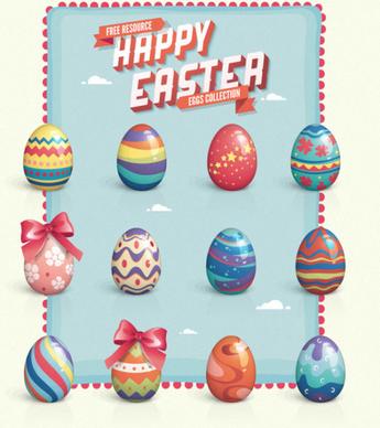 vintage easter eggs design vector