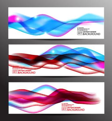 colored wavy banner vector graphics