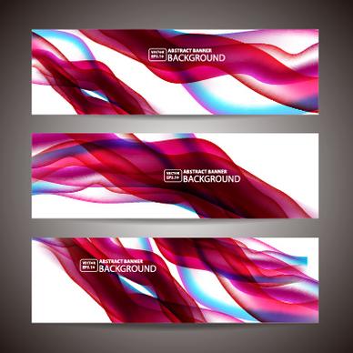 colored wavy banner vector graphics