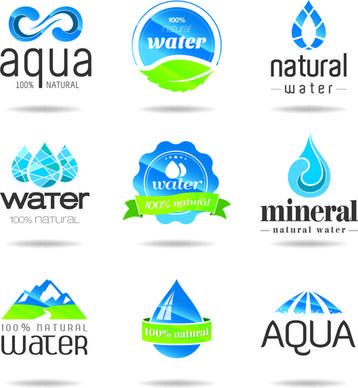 eco with natural logos and labels vector