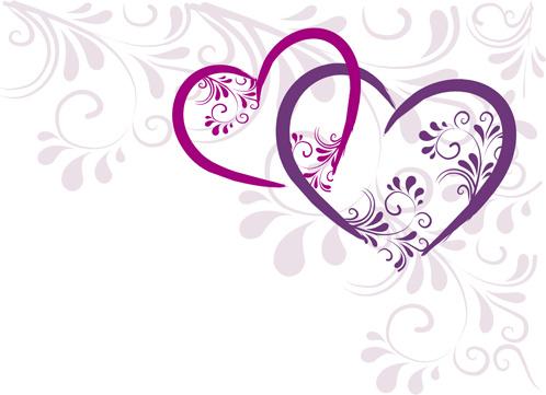 elegant heart with floral background vector