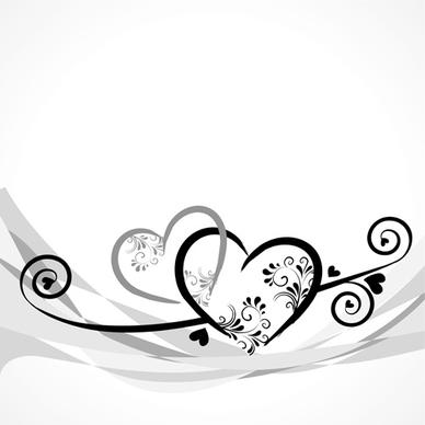 elegant heart with floral background vector