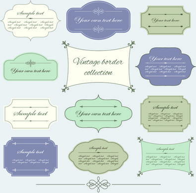 elegant vintage frames design vector