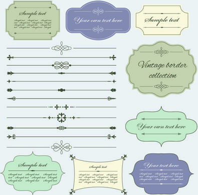 elegant vintage frames design vector