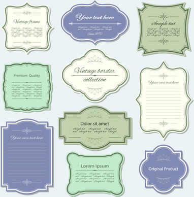 elegant vintage frames design vector