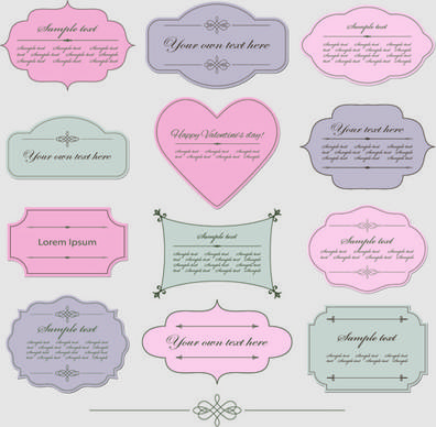 elegant vintage frames design vector