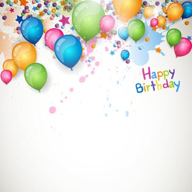 happy birthday balloon grunge background vector graphics