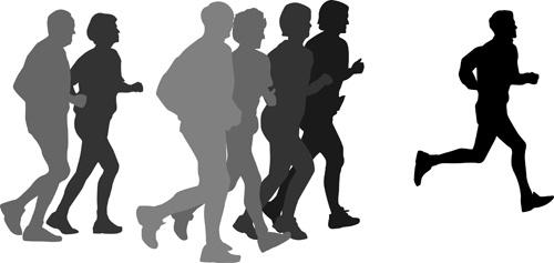 running man design vector silhouettes graphics