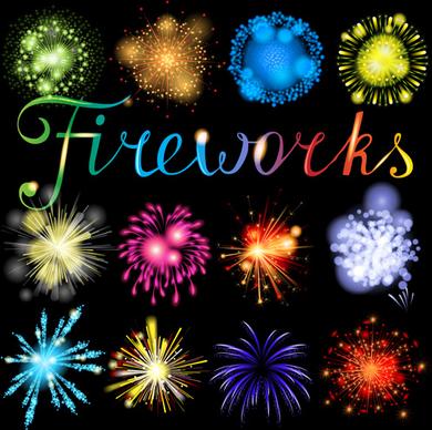 beautiful holiday fireworks vector background