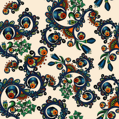 beautiful ethnic style seamless patterns vector set