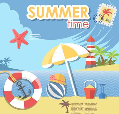 summer travel time creative background graphics