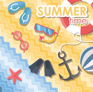 summer travel time creative background graphics