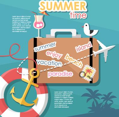 summer travel time creative background graphics