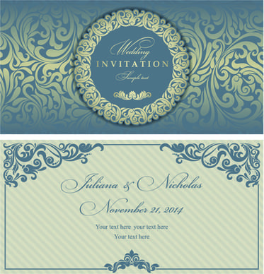 elegant invitations vintage style design vector