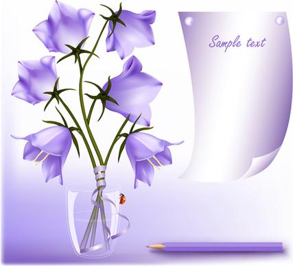 elegant purple flower background art vector