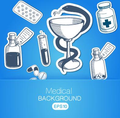 creative medical elements background vector grahpics