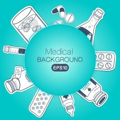 creative medical elements background vector grahpics