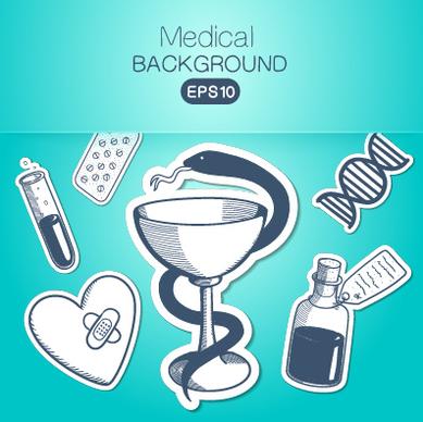 creative medical elements background vector grahpics