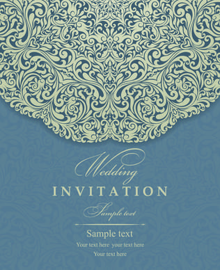 elegant invitations vintage style design vector