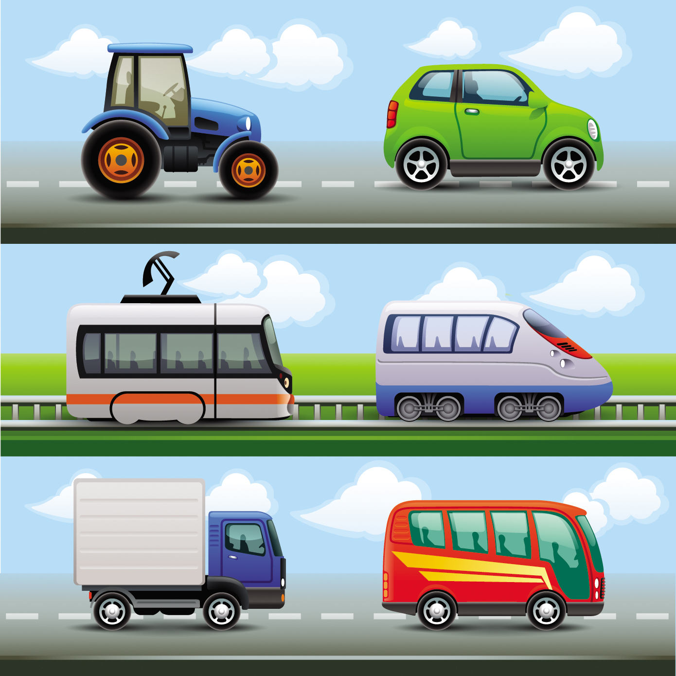 cute cartoon car creative vector