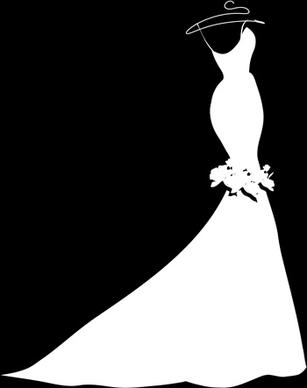 beautiful wedding dress silhouette design vector