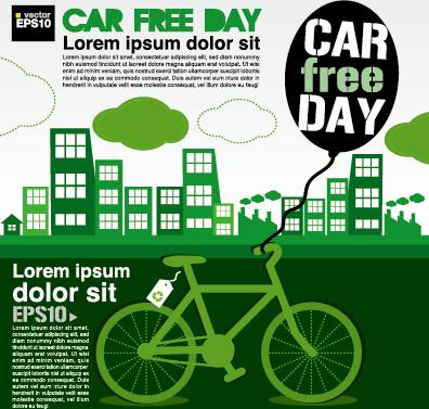 green ecology city concept design vector