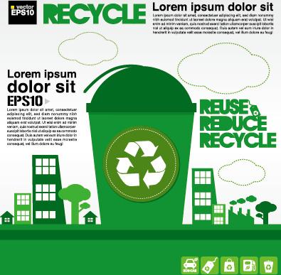 green ecology city concept design vector