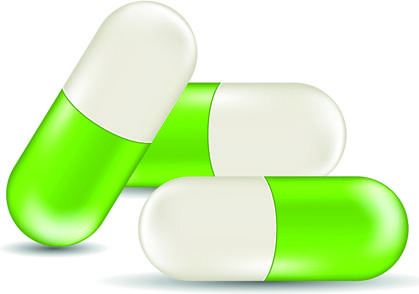 green medical capsule design vector