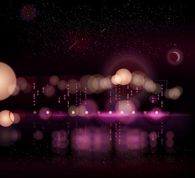 city night colored halation background vector graphics