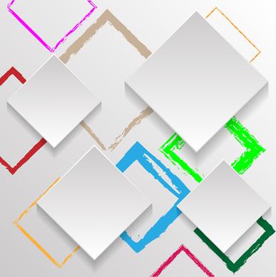 3d square abstract background vector