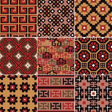 fabric seamless patterns design set