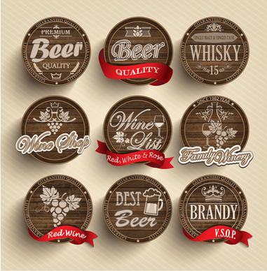 different labels stickers creative vector set