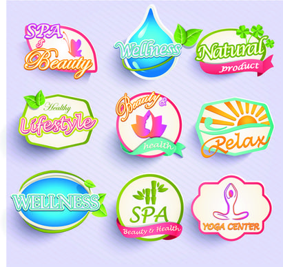 different labels stickers creative vector set