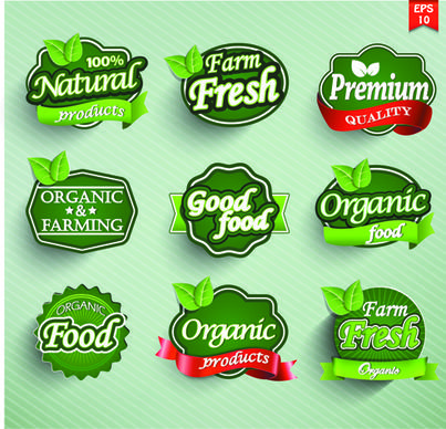 different labels stickers creative vector set