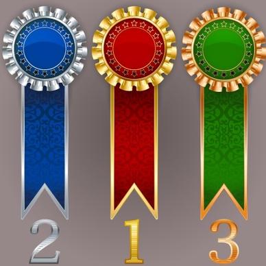 creative colored award badges vector