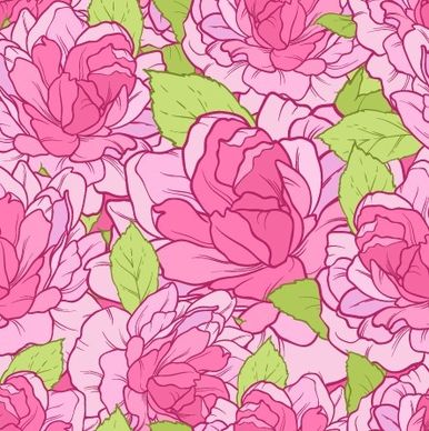 beautiful flowers seamless pattern art vector